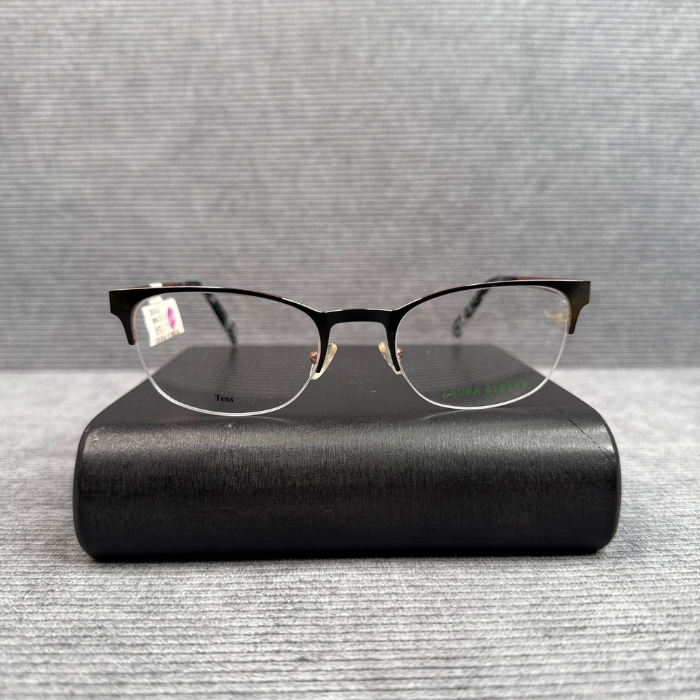 Laura Ashley Tess Black Gold Semi Rimless Cat Eye Eyeglass Frames